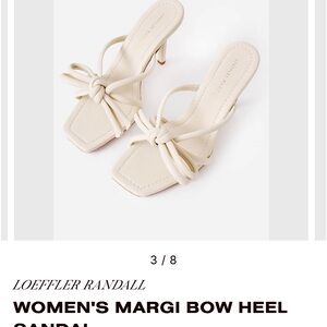 Loeffler Randall Cream Bow Heeled Sandals